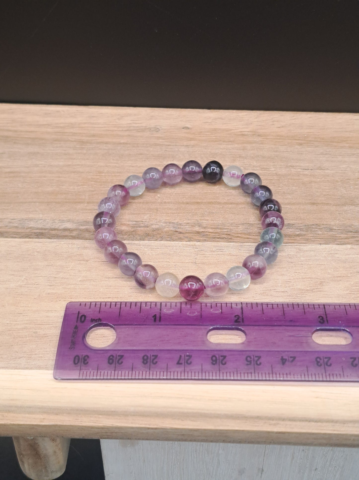 Rainbow Fluorite 8mm Crystal Bead Bracelet