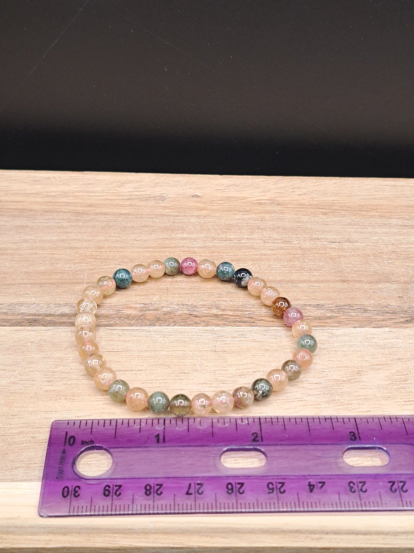 Fancy Tourmaline 6mm Crystal Bead Bracelet