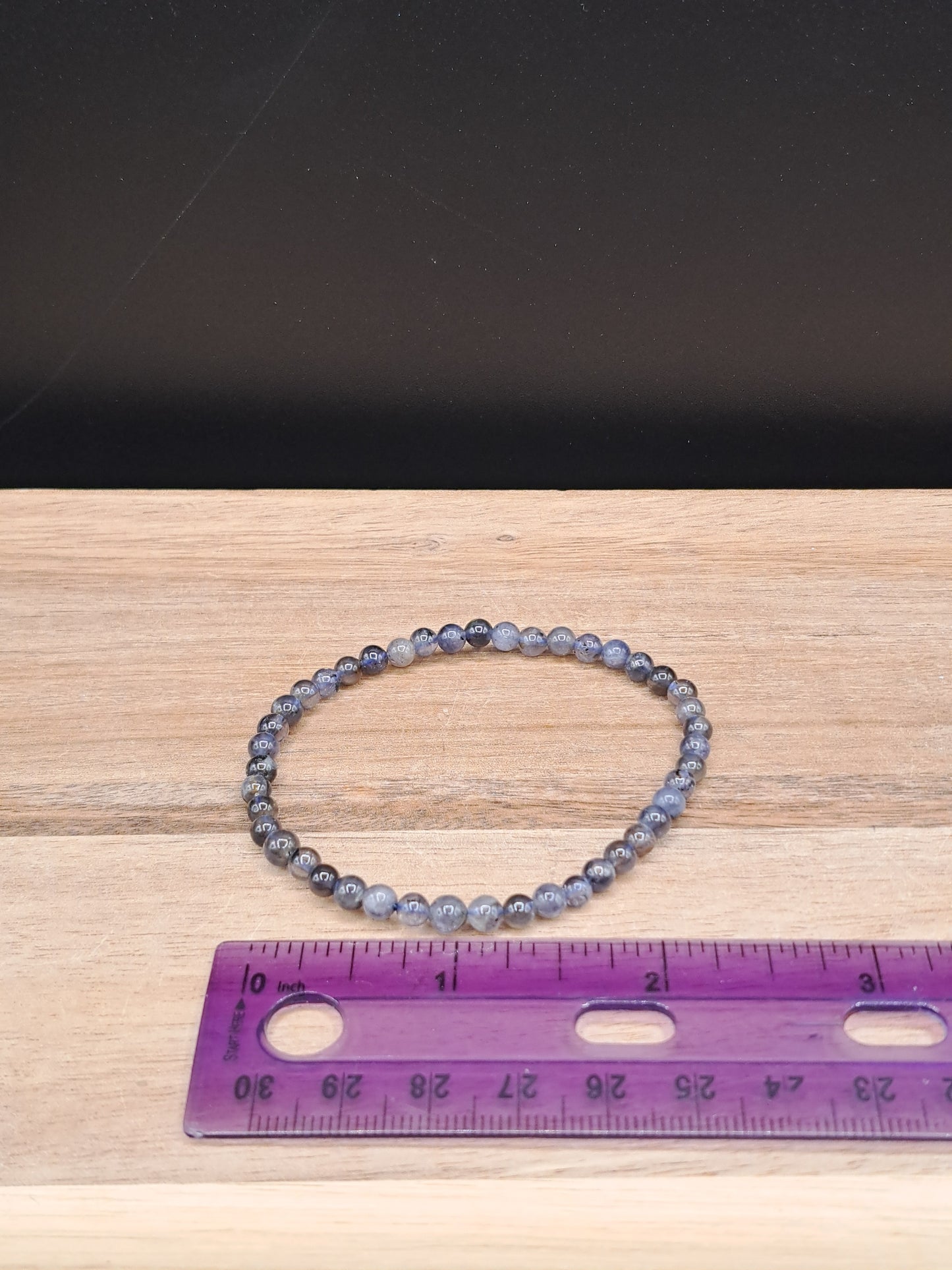 Iolite 4mm Crystal Bead Bracelet