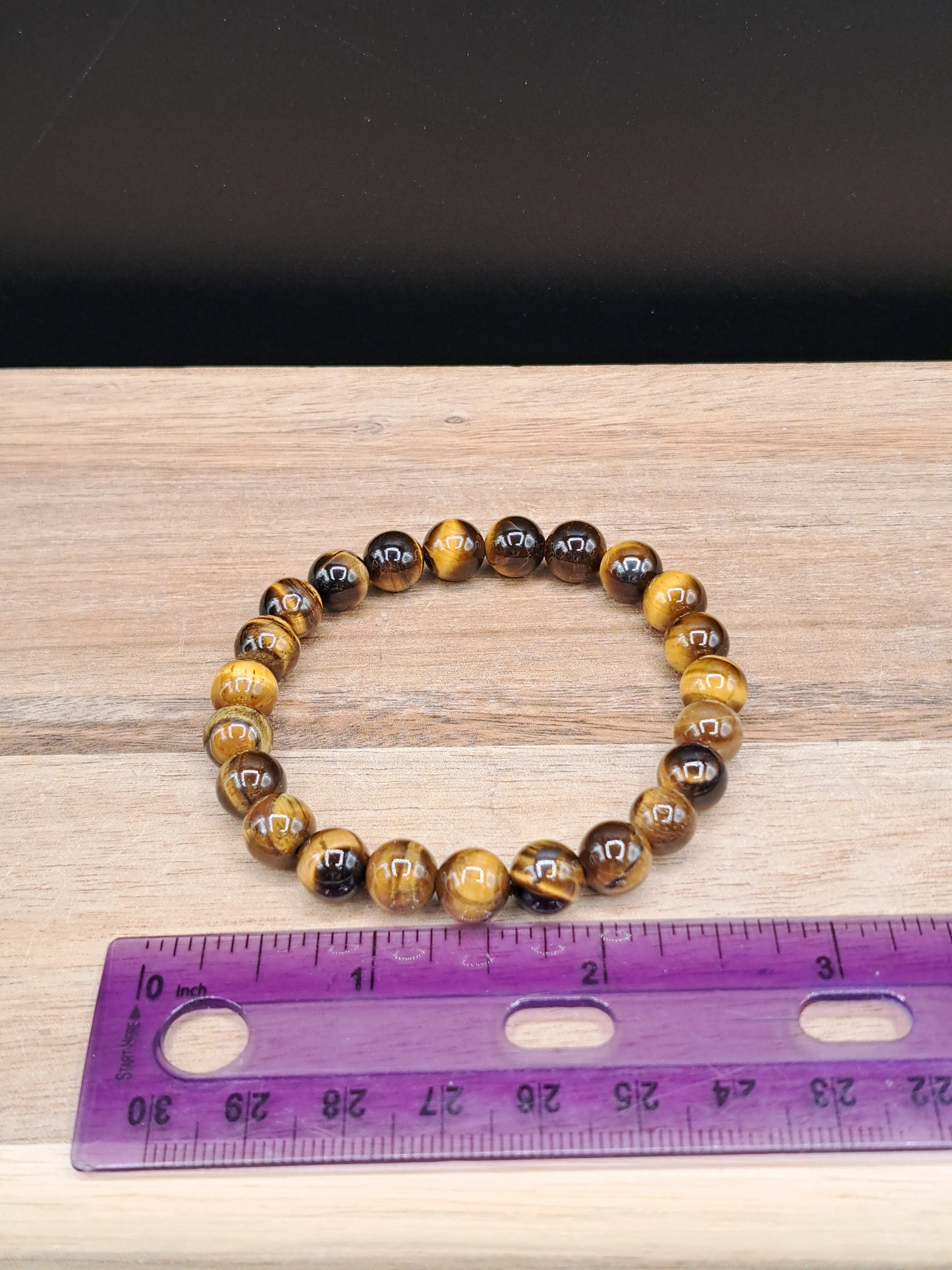 Tiger's Eye 8mm Crystal Bead Bracelet