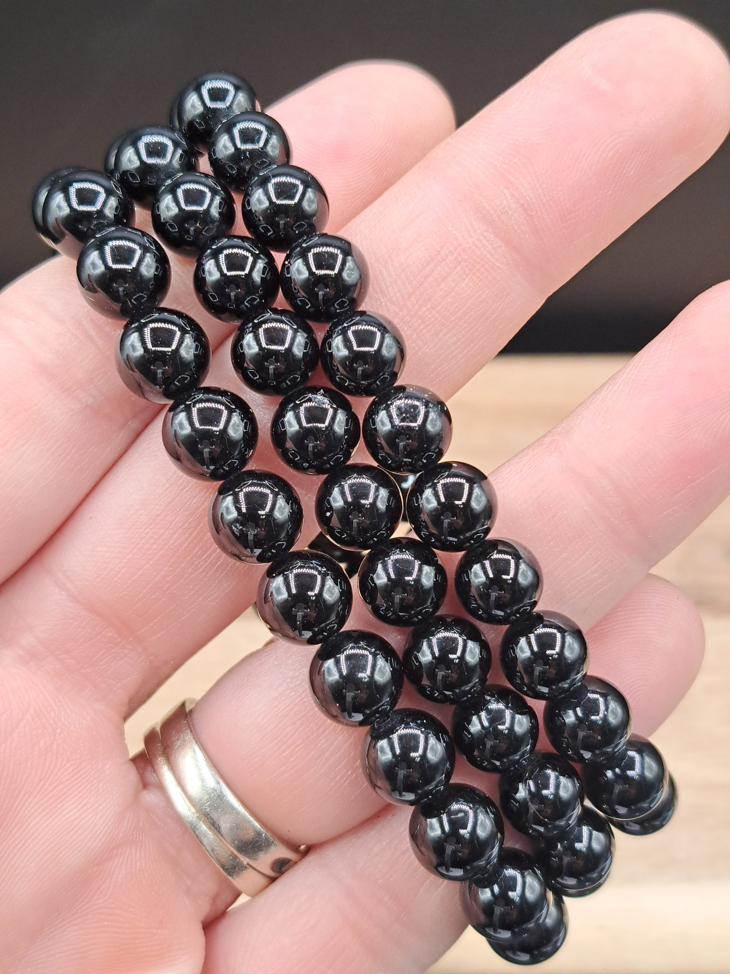 Black Tourmaline 8mm Crystal Bead Bracelet