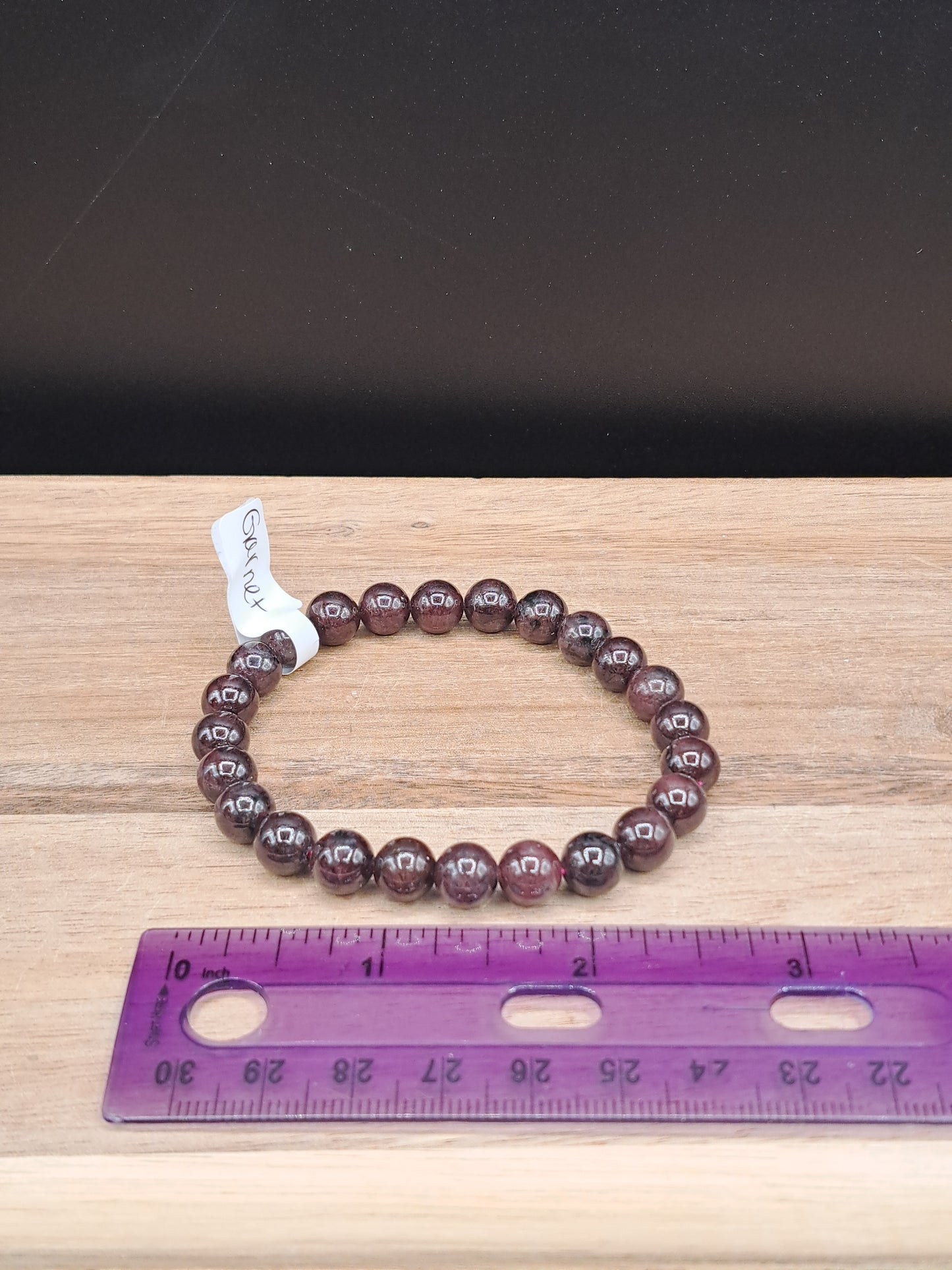 Garnet 8mm Crystal Bead Bracelet