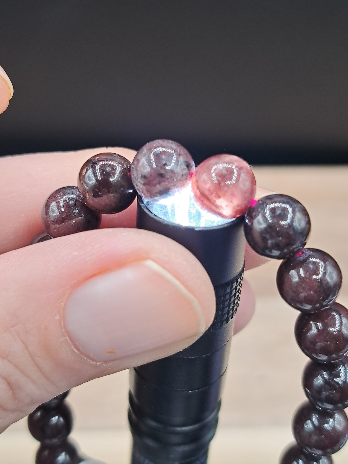 Garnet 8mm Crystal Bead Bracelet