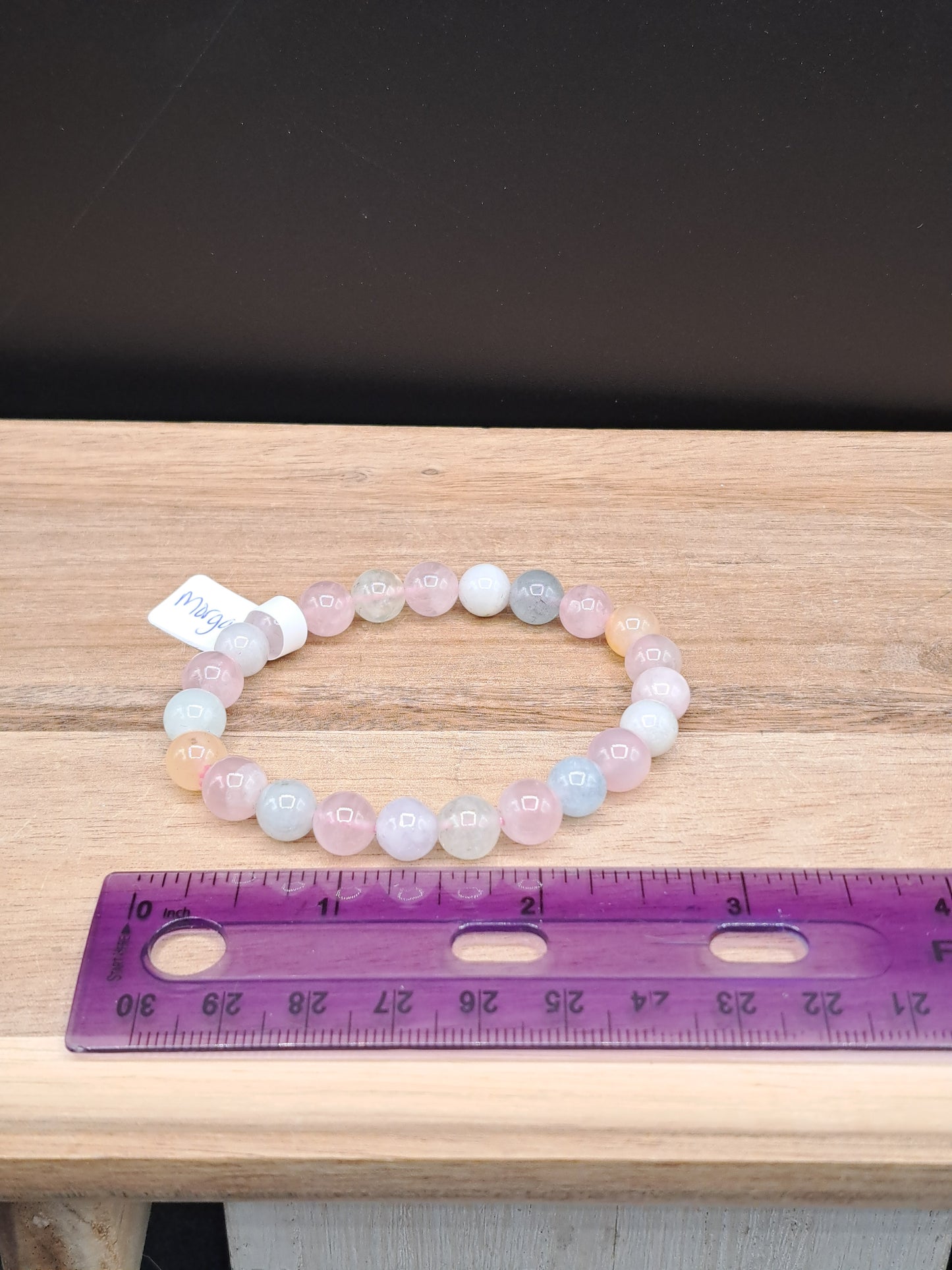 Morganite 8mm Crystal Bead Bracelet