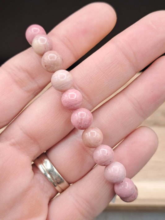 Pink Opal 8mm Crystal Bead Bracelet