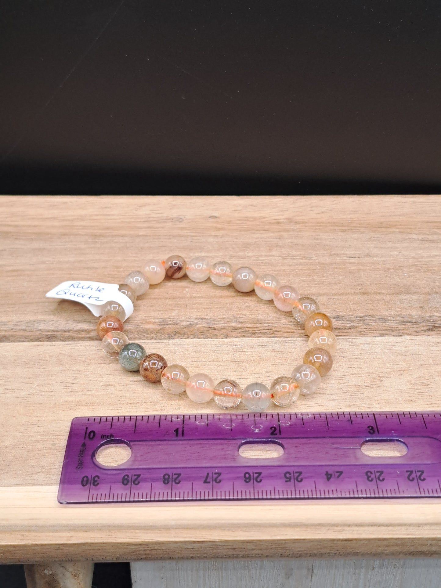 Rutile Quartz 8mm Crystal Bead Bracelet