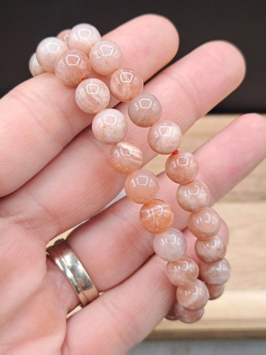 Sunstone 8mm Crystal Bead Bracelet