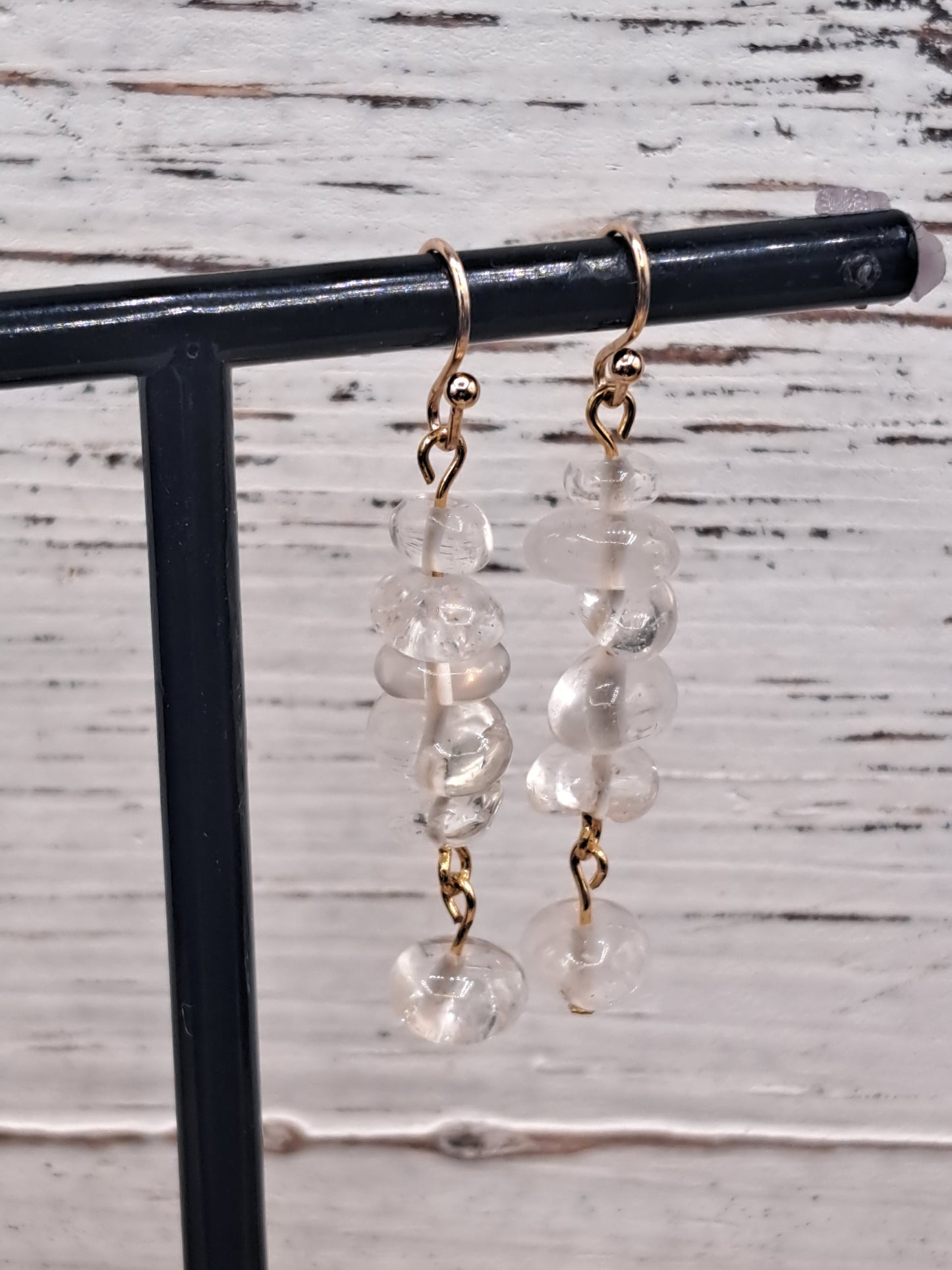 Crystal Chip Bead Earrings - You Choose Material