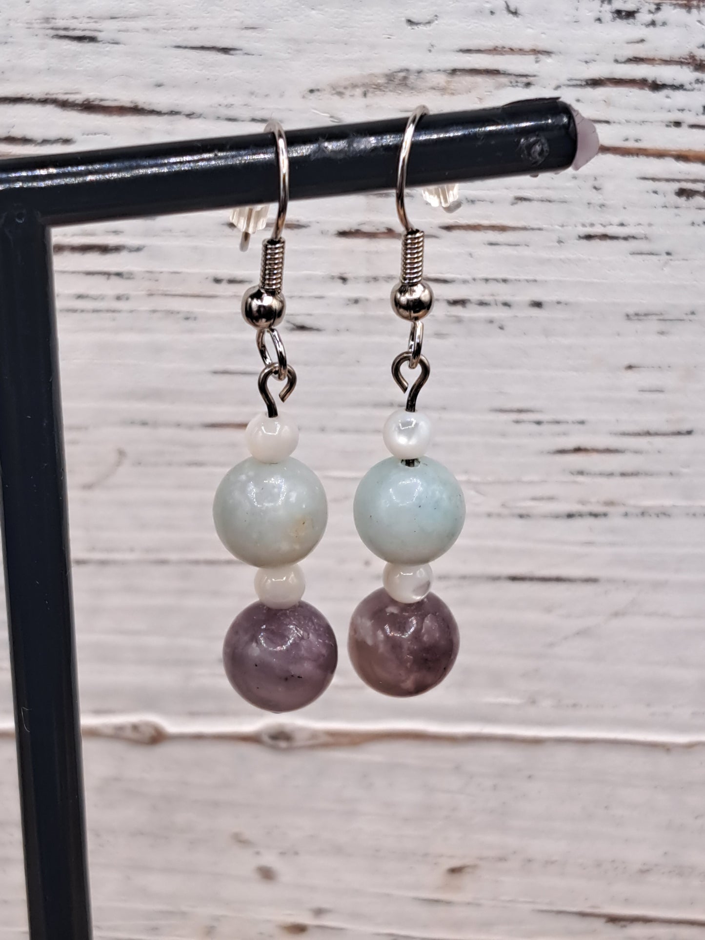 Crystal Bead Earrings With Mother Of Pearl - You Choose Material