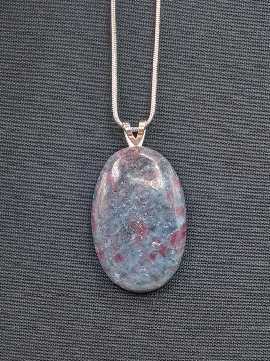 Ruby and Blue Kyanite Crystal Necklace