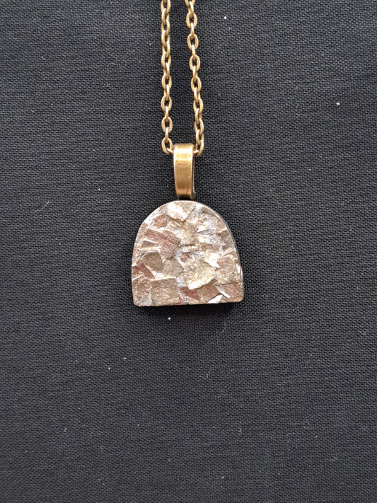 Cubic Pyrite Crystal Necklace