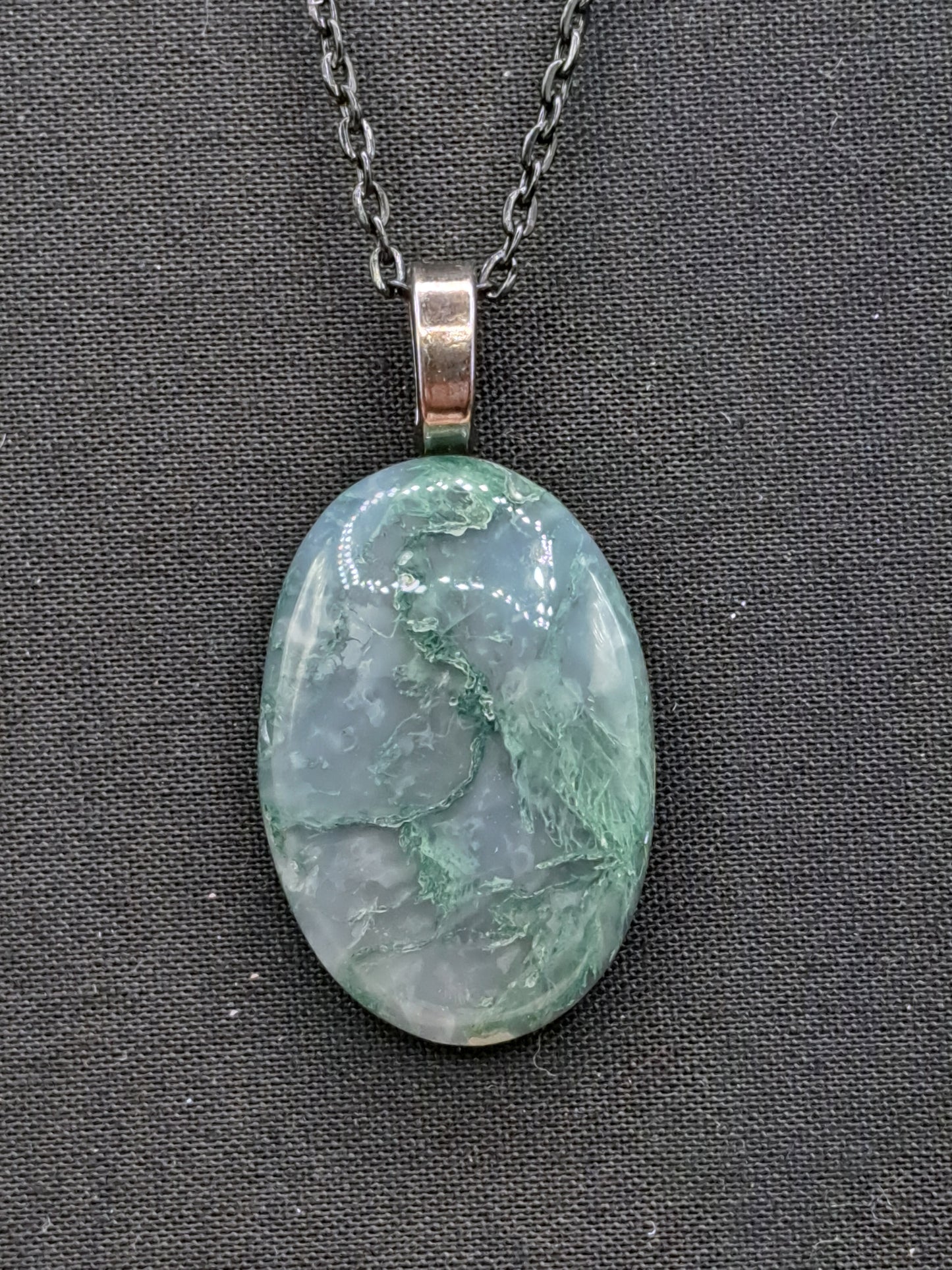 Moss Agate Crystal Necklace