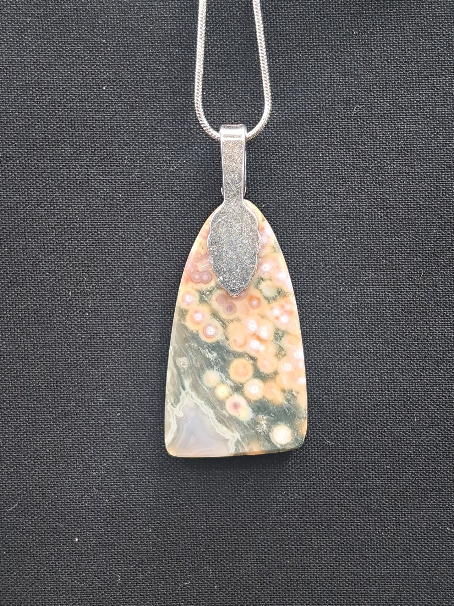 Ocean Jasper Old Stock Crystal Necklace