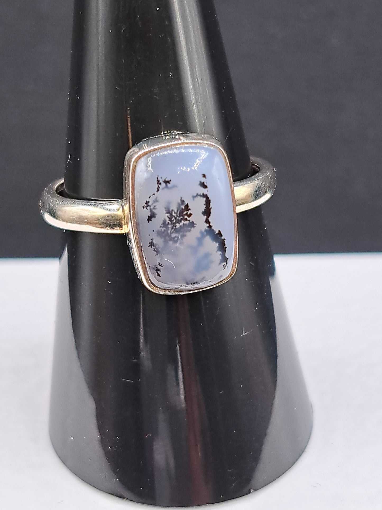 Dendritic Opal Crystal Ring Size 8