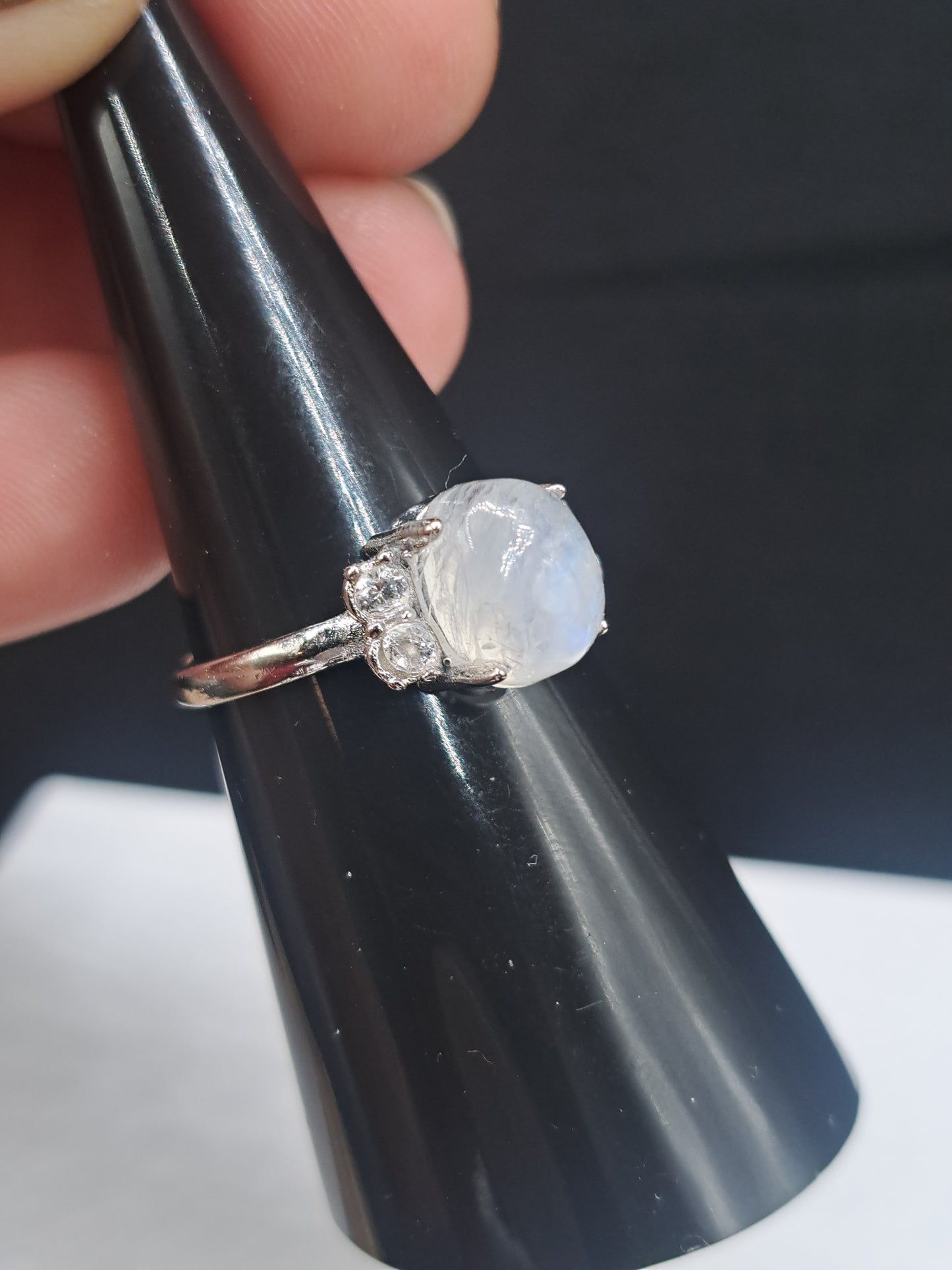 Moonstone Crystal Adjustable Size Ring